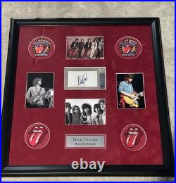 Mick Taylor Signed Rolling Stones Autographed Cut Slabbed Framed Collage Beckett