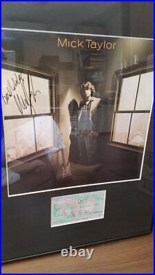 Mick Taylor autograph and stub framed, T-shirt set