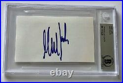 Mick Taylor signed index card the rolling stones beckett coa slab autograph