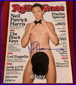 Neil patrick harris Signed Autograph Rolling Stone Magazine Rare Shirtless naked