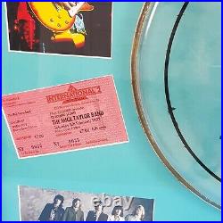 Original Mick Taylor Rolling Stones Signed Drum Skin Framed with Ticket Stub