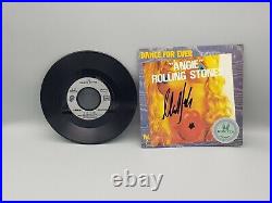 Original Rolling Stones France Angie 7 hand signed by Mick Tayler on front