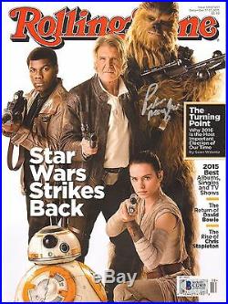 PETER MAYHEW Signed Star Wars ROLLING STONE Magazine BECKETT BAS #C12433