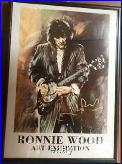 PRINT ROLLING STONES Ronnie Wood with Autograph ART EXHIBITION Not have frames