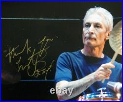 PSA/DNA CHARLIE WATTS SIGNED 8x10 Color Photo (Rolling Stones)