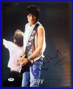 PSA/DNA RONNIE WOOD SIGNED Large 11x14 Photo Rolling Stones Jagger, Richards