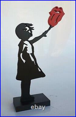 PYB Signed GIRL BANKSY Rolling STONES Heart Sculpture POP Street ART French LOVE