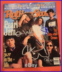 Pearl Jam Band Signed Autographed Rolling Stone Magazine x4 Eddie Vedder