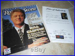 President Bill Clinton Signed Autographed Rolling Stone Magazine PSA Certified