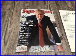 President Donald Trump Signed Rolling Stones Magazine Full Jsa Coa