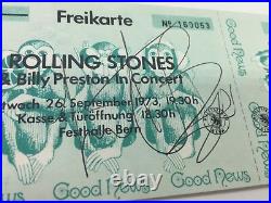 RARE Charlie Watts Rolling Stones Signed Replica Ticket + COA AUTOGRAPH