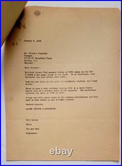 RARE Paragon Agency Ltr SIGNED by Giorgio Gomelsky Rolling Stones, Yardbirds Mgr
