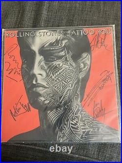 RARE ROLLING STONES SIGNED LP RECORD COVER AUTOGRAPHED No Record