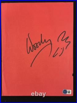 RARE Ron Wood Woody Autographed Page with Face Sketch Rolling Stones Vid Proof