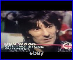 RARE Ron Wood Woody Autographed Page with Face Sketch Rolling Stones Vid Proof