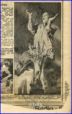 ROCK BAND Rolling Stones autograph, signed newspaper clipping mounted