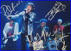 ROLLING STONES ALL JAGGER/WOOD/RICHARDS/WATT Personally Autographed/Signed(8X10)