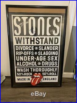 ROLLING STONES AUTOGRAPHED POSTER With COA ALL OFFERS CONSIDERED