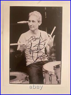 ROLLING STONES CHARLIE WATTS SIGNED PHOTO 25x20cm Record Promotional Photo