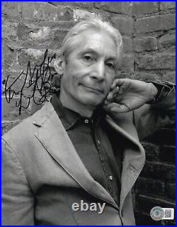 ROLLING STONES Charlie Watts Signed 10x8 Photo AFTAL & RACC + Beckett BAS COA