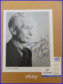 ROLLING STONES Charlie Watts signed Autograph 8x10 Photo Autographed ACOA