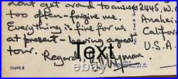 ROLLING STONES GENUINE SIGNED BILL WYMAN 1965 Postcard Sent fan US Letter