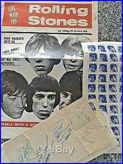 ROLLING STONES GROUP AUTOGRAPHS (Including Brian Jones RARE!)