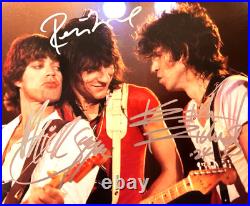ROLLING STONES (Jagger, Richards, Wood) Signed 8x10 Authentic Autographs withCOA
