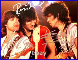 ROLLING STONES (Jagger, Richards, Wood) Signed 8x10 Authentic Autographs withCOA
