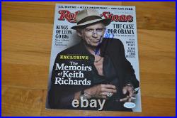 ROLLING STONES Keith Richards Signed Rolling Stone Magazine 2010 AUTOGRAPH COA