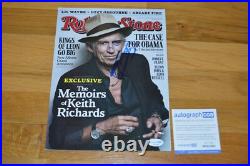 ROLLING STONES Keith Richards Signed Rolling Stone Magazine 2010 AUTOGRAPH COA