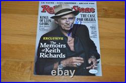 ROLLING STONES Keith Richards Signed Rolling Stone Magazine 2010 AUTOGRAPH COA