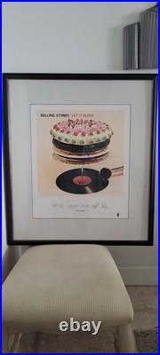 ROLLING STONES LET IT BLEED Limited SIGNED Lithograph With COA & Original Album