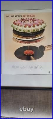 ROLLING STONES LET IT BLEED Limited SIGNED Lithograph With COA & Original Album