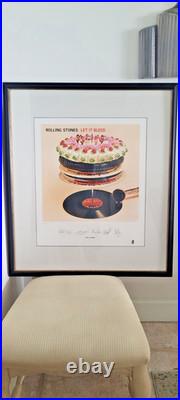 ROLLING STONES LET IT BLEED Limited SIGNED Lithograph With COA & Original Album