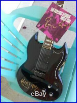 ROLLING STONES MICK JAGGER autograph guitare STORM signed live ep RON WOOD rare