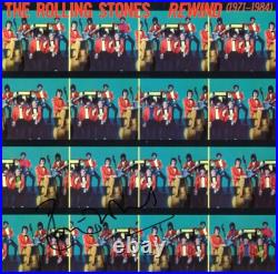ROLLING STONES Rewind VINYL LP RONNIE WOOD Satisfaction Paint Autograph SIGNED