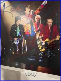 ROLLING STONES SIGNED Mick, Keith, WOODS, WATTS