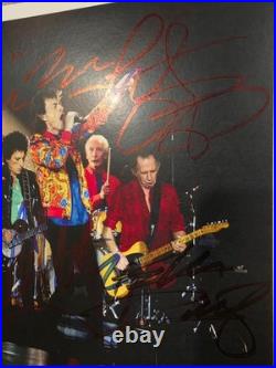 ROLLING STONES SIGNED Mick, Keith, WOODS, WATTS