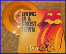 ROLLING STONES SIGNED by CHARLIE WATTS GHOST TOWN 10 inch PS UACC RD
