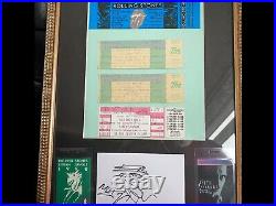 ROLLING STONES Signed 14 x 18 framed Ticket and passes Display no 2