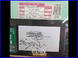 ROLLING STONES Signed 14 x 18 framed Ticket and passes Display no 2