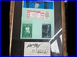 ROLLING STONES Signed 18 x 14 framed Ticket and passes Display