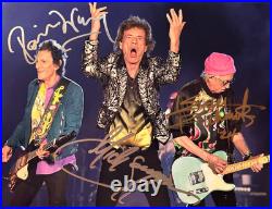 ROLLING STONES Signed 8x10 (Jagger, Richards, Wood) Original Autographs withCOA