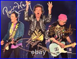 ROLLING STONES Signed 8x10 (Jagger, Richards, Wood) Original Autographs withCOA