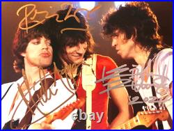 ROLLING STONES Signed (Jagger, Wood, Richards) 8x10 Authentic Autographs withCOA
