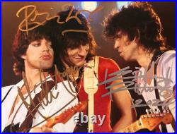 ROLLING STONES Signed (Jagger, Wood, Richards) 8x10 Authentic Autographs withCOA