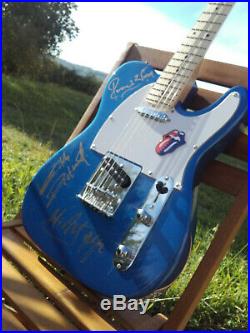 ROLLING STONES autograph telecaster no filter tour signed live MICK KEITH & RON