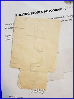 ROLLING STONES x5 AUTOGRAPHS 1960s WITH TRACKS AUTHENTICITY