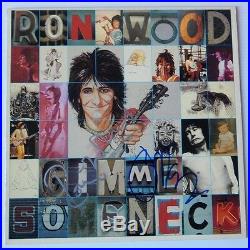 RON WOOD IAN McLAGAN Signed Autographed GIMME SOME NECK Vinyl LP ROLLING STONES